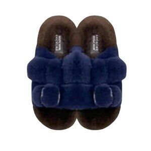 Mink Slide Sandals Shoes - Brown ‘n’ Navy
